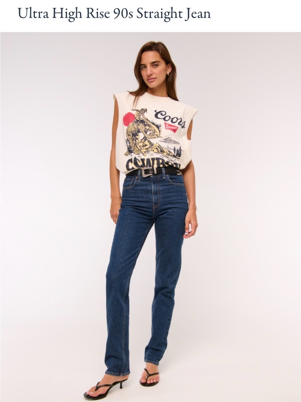 Ultra High Rise 90s Straight Jean - Blue. Size 27 short.
